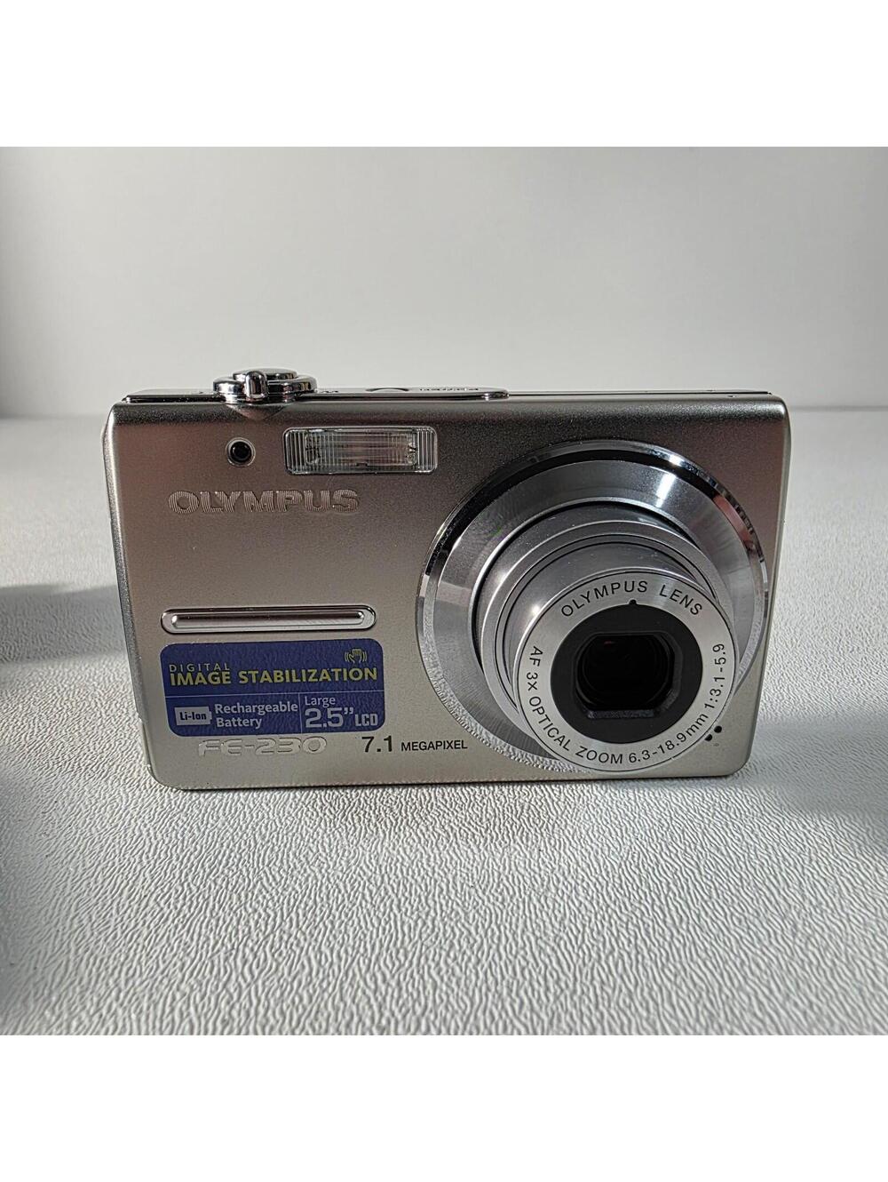 Olympus FE-230 7.1MP Compact Digital Camera Silver -Battery/Charger
